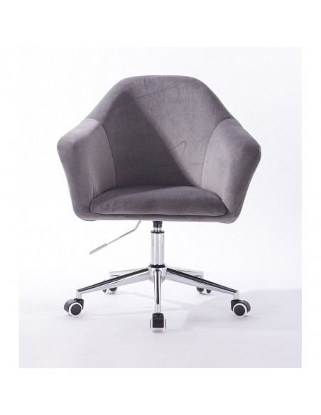 Hroove Chair On Wheels - Grey Velour Bella Furniture Ireland BFHR547K