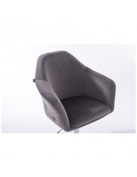 Hroove Chair On Wheels - Grey Velour Bella Furniture Ireland BFHR547K