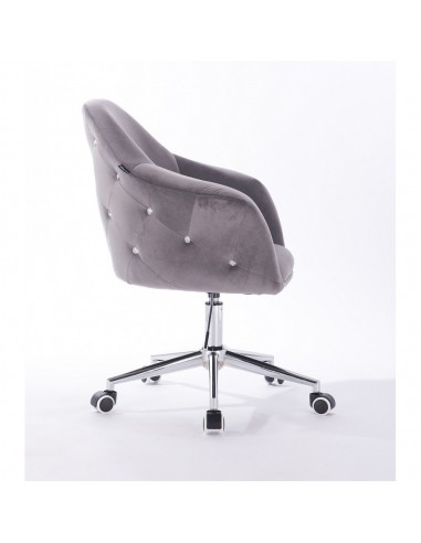 Hroove Chair On Wheels - Grey Velour Bella Furniture Ireland BFHR547K