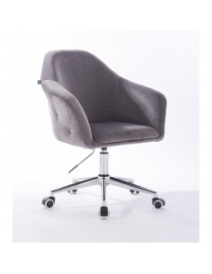 Hroove Chair On Wheels - Grey Velour Bella Furniture Ireland BFHR547K