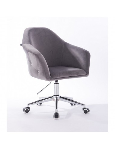 Hroove Chair On Wheels - Grey Velour Bella Furniture Ireland BFHR547K