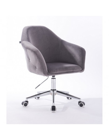 Hroove Chair On Wheels - Grey Velour Bella Furniture Ireland BFHR547K