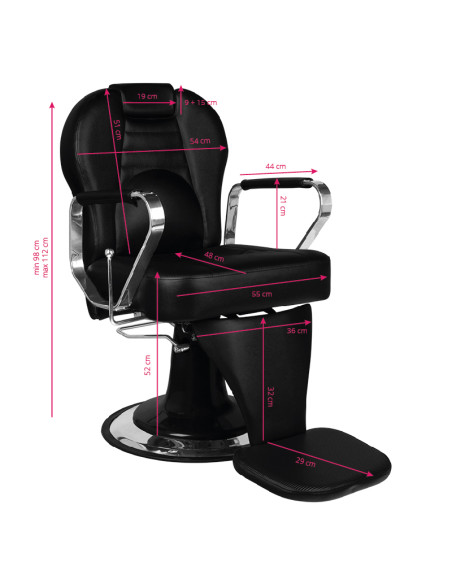 Gabbiano black tiziano barber chair