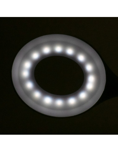 Ring led lamp snake on the desk white