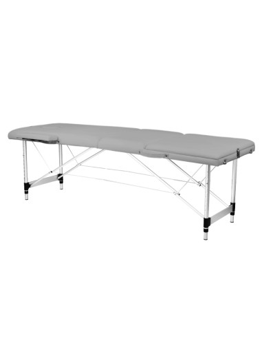 3-section aluminum comfort folding massage table, gray