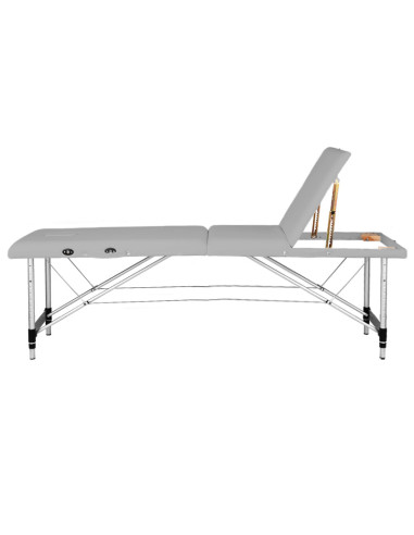 3-section aluminum comfort folding massage table, gray