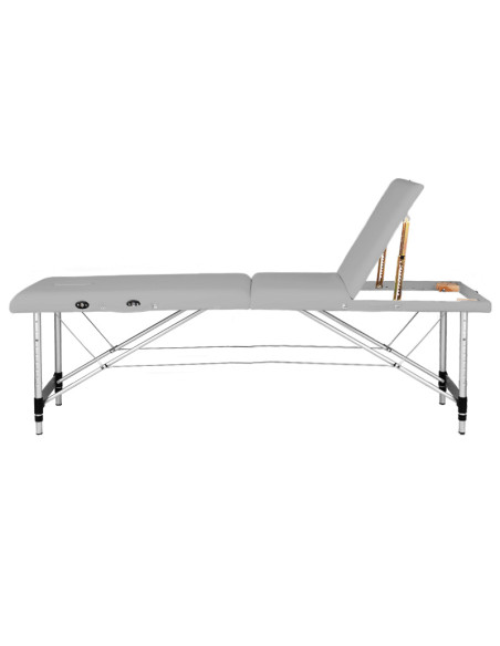 3-section aluminum comfort folding massage table, gray