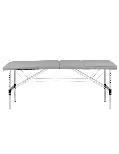 3-section aluminum comfort folding massage table, gray