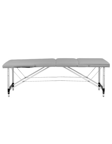 3-section aluminum comfort folding massage table, gray