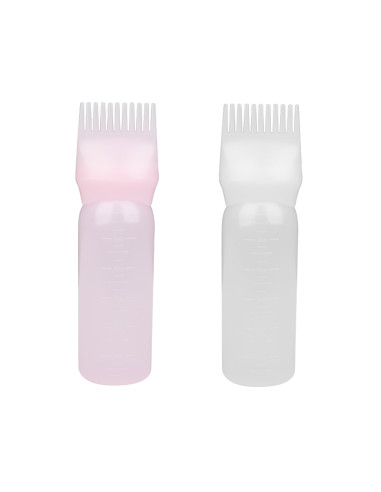 Bottle with a comb for applying mix color paints