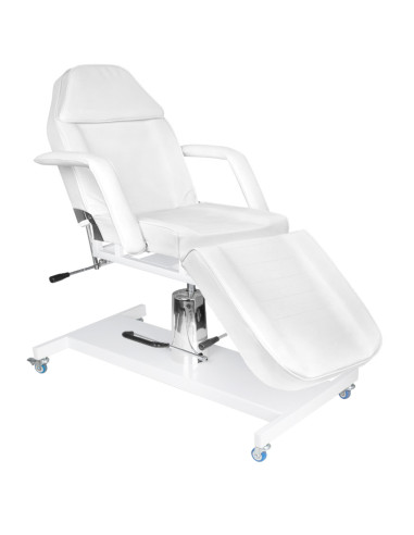 Cosmetic chair hyd. basic 210 white on wheels