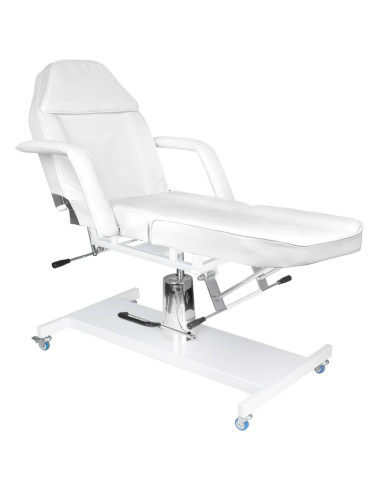 Cosmetic chair hyd. basic 210 white on wheels