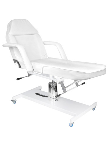 Cosmetic chair hyd. basic 210 white on wheels