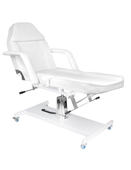 Cosmetic chair hyd. basic 210 white on wheels