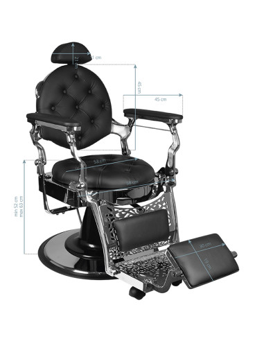 Gabbiano Barber Chair Giulio silver black