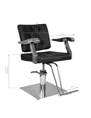 Gabbiano black lyon hairdressing chair