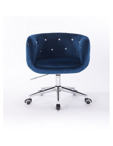 Hroove Chair on Wheels - Blue Velour Bella Furniture Ireland BFHR333K