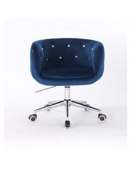 Hroove Chair on Wheels - Blue Velour Bella Furniture Ireland BFHR333K
