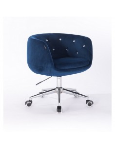 Hroove Chair on Wheels - Blue Velour Bella Furniture Ireland BFHR333K