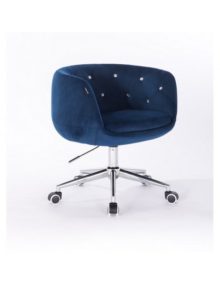 Hroove Chair on Wheels - Blue Velour Bella Furniture Ireland BFHR333K