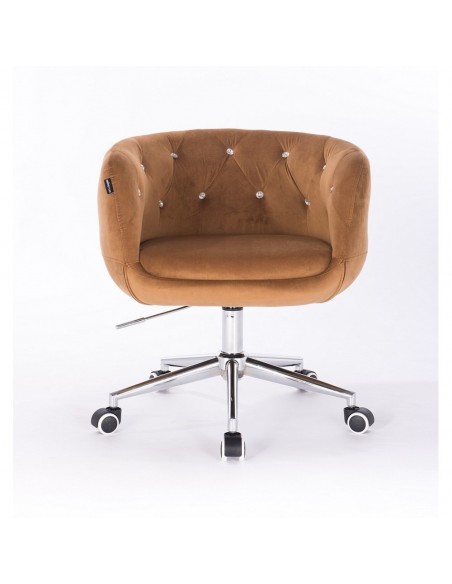 Hroove Chair on Wheels - Carmel Velour Bella Furniture Ireland BFHR333K