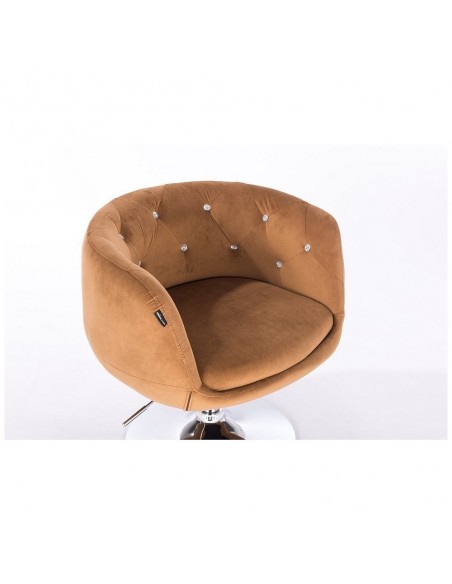 Hroove Chair on Wheels - Carmel Velour Bella Furniture Ireland BFHR333K