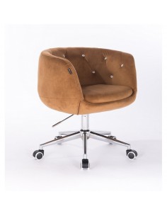 Hroove Chair on Wheels - Carmel Velour Bella Furniture Ireland BFHR333K
