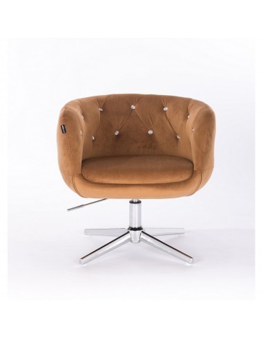 Hroove Salon Chair - Carmel Velour Bella Furniture Ireland BFHR333CROSS