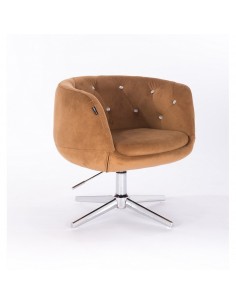 Hroove Salon Chair - Carmel Velour Bella Furniture Ireland BFHR333CROSS
