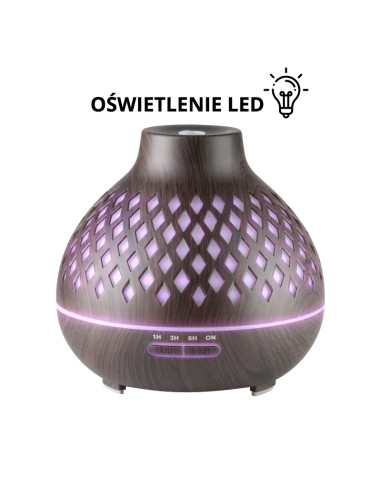 Aroma diffuser air humidifier spa 10 dark wood 400ml + timer