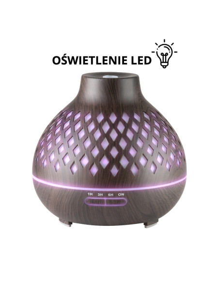 Aroma diffuser air humidifier spa 10 dark wood 400ml + timer