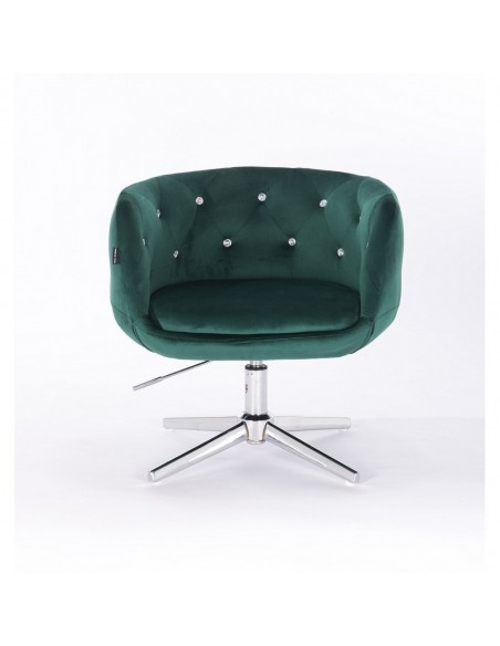 Hroove Salon Chair - Green Velour Bella Furniture Ireland BFHR333CROSS