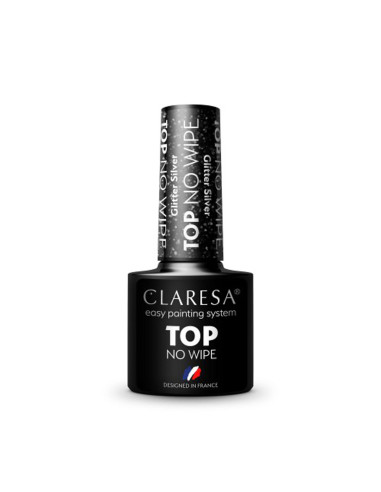 CLARESA Top No Wipe 5g Glitter Silver  