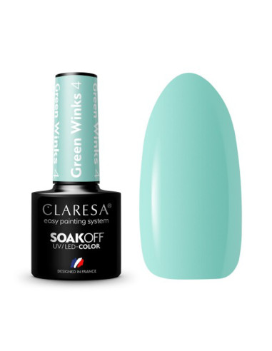 CLARESA hybrid polish GREEN WINKS 4 -5g