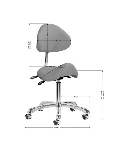 COSMETIC STOOL 1004 GIOVANNI GRAY