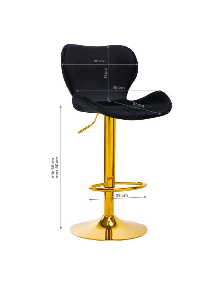 BAR STOOL QS-B15 VELVET BLACK