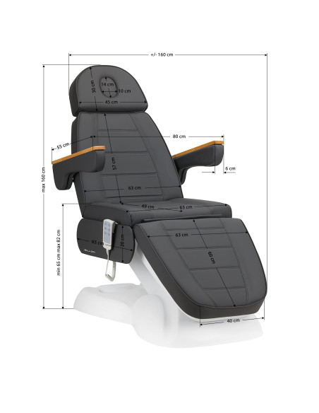 Electric cosmetic chair SILLON Lux 273b 3 actuators gray