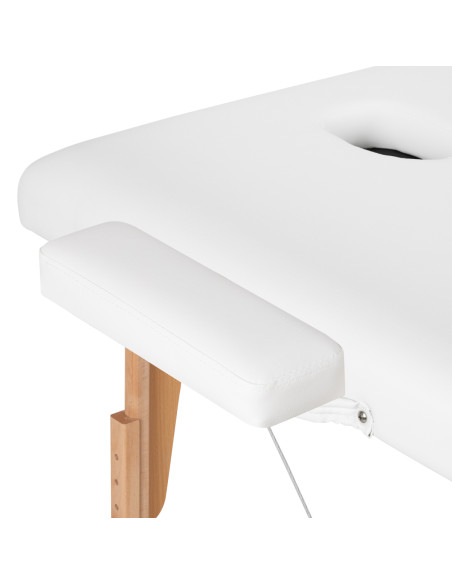 WOODEN FOLDING MASSAGE TABLE COMFORT ACTIV FIZJO LUX 2-SECTIONS 190X70 WHITE