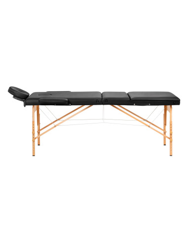 WOODEN FOLDING MASSAGE TABLE COMFORT ACTIVFIZJO LUX 3-SECTIONS 190X70 BLACK