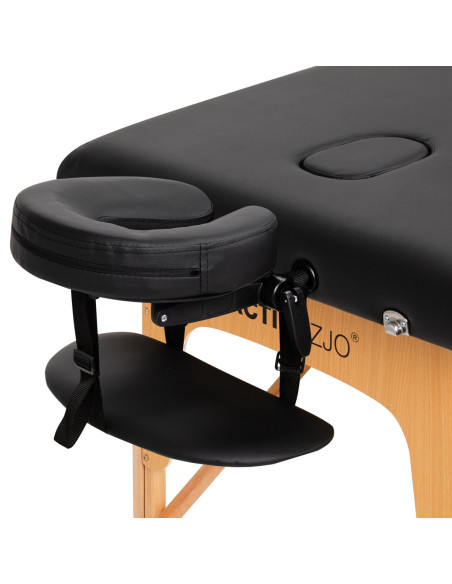 WOODEN FOLDING MASSAGE TABLE COMFORT ACTIVFIZJO LUX 3-SECTIONS 190X70 BLACK