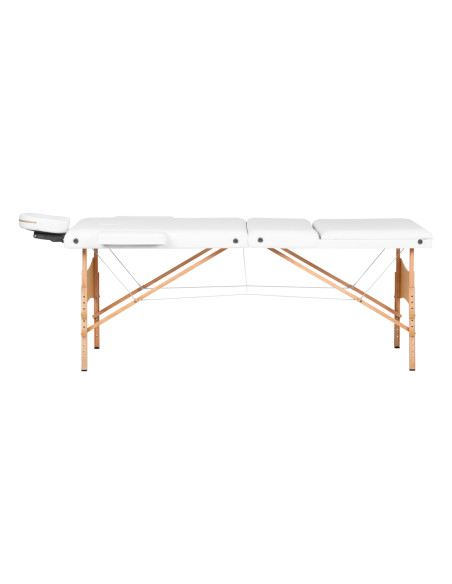 WOODEN FOLDING TABLE FOR MASSAGE COMFORT ACTIVFIZJO LUX 3 SECTIONS 190X70 WHITE