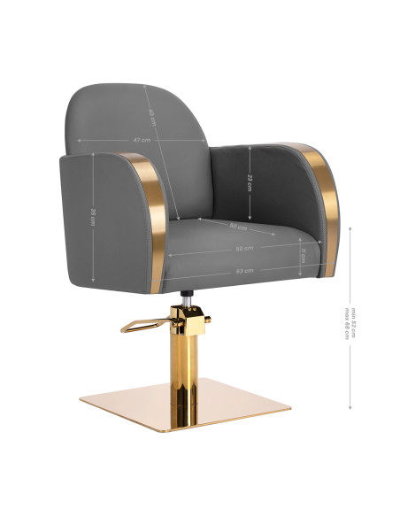 Gabbiano hairdressing chair Malaga gold grey