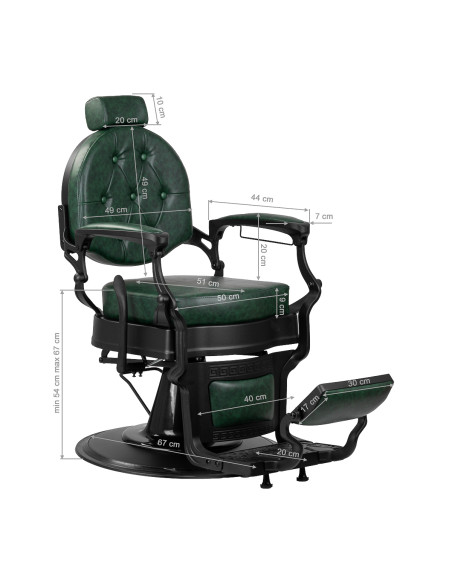 Barber chair Gabbiano President green