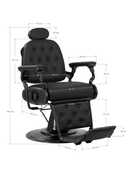 Gabbiano barber chair Francesco Black black