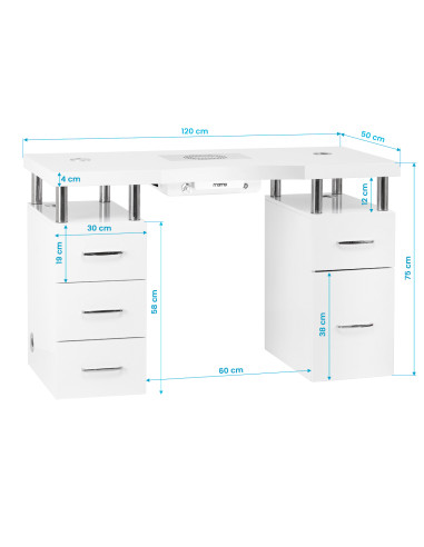 Nail desk MOMO L03 with dust absorber