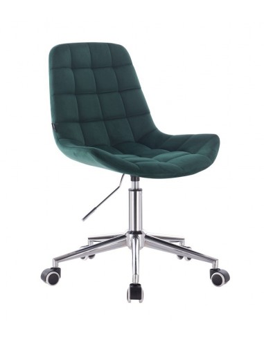 Hroove Salon Chair On Wheels - Green Velour BFHR590K Bella Furniture Ireland