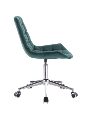 Hroove Salon Chair On Wheels - Green Velour BFHR590K Bella Furniture Ireland