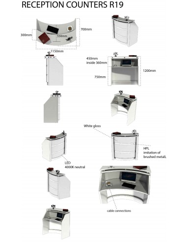 Salon Reception Desk - R19 Micro Bella Furniture Ireland