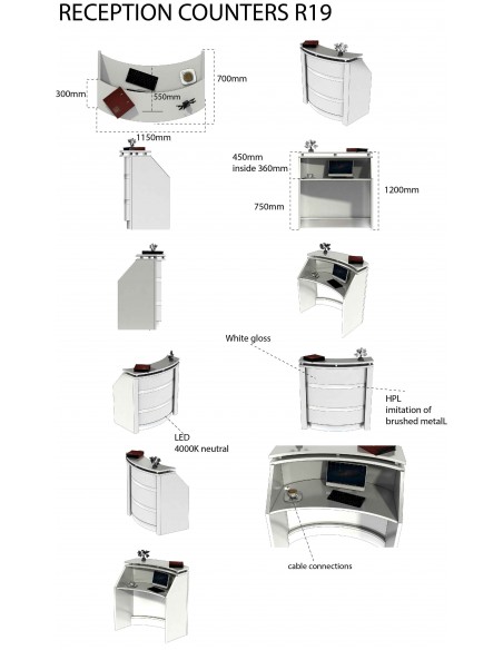 Salon Reception Desk - R19 Micro Bella Furniture Ireland
