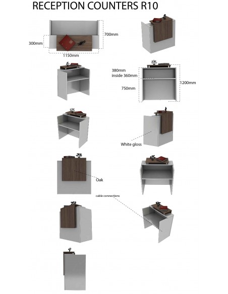 Salon Reception Desk - R10 Standard Bella Furniture Ireland